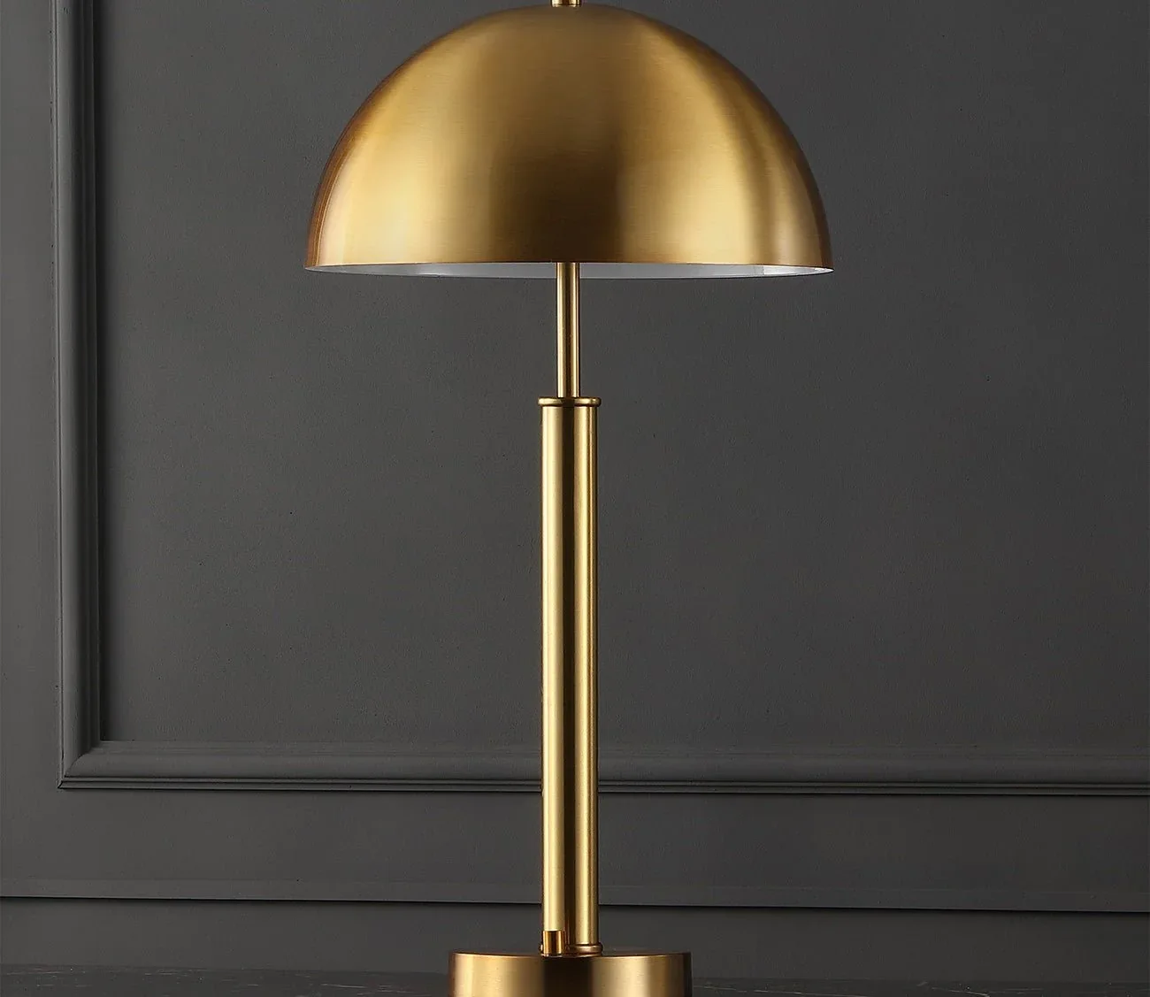 Safavieh Harvey Brushed Gold Metal Dome Table Lamp