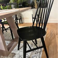 Alvie Black Wood Spindle Back Chair