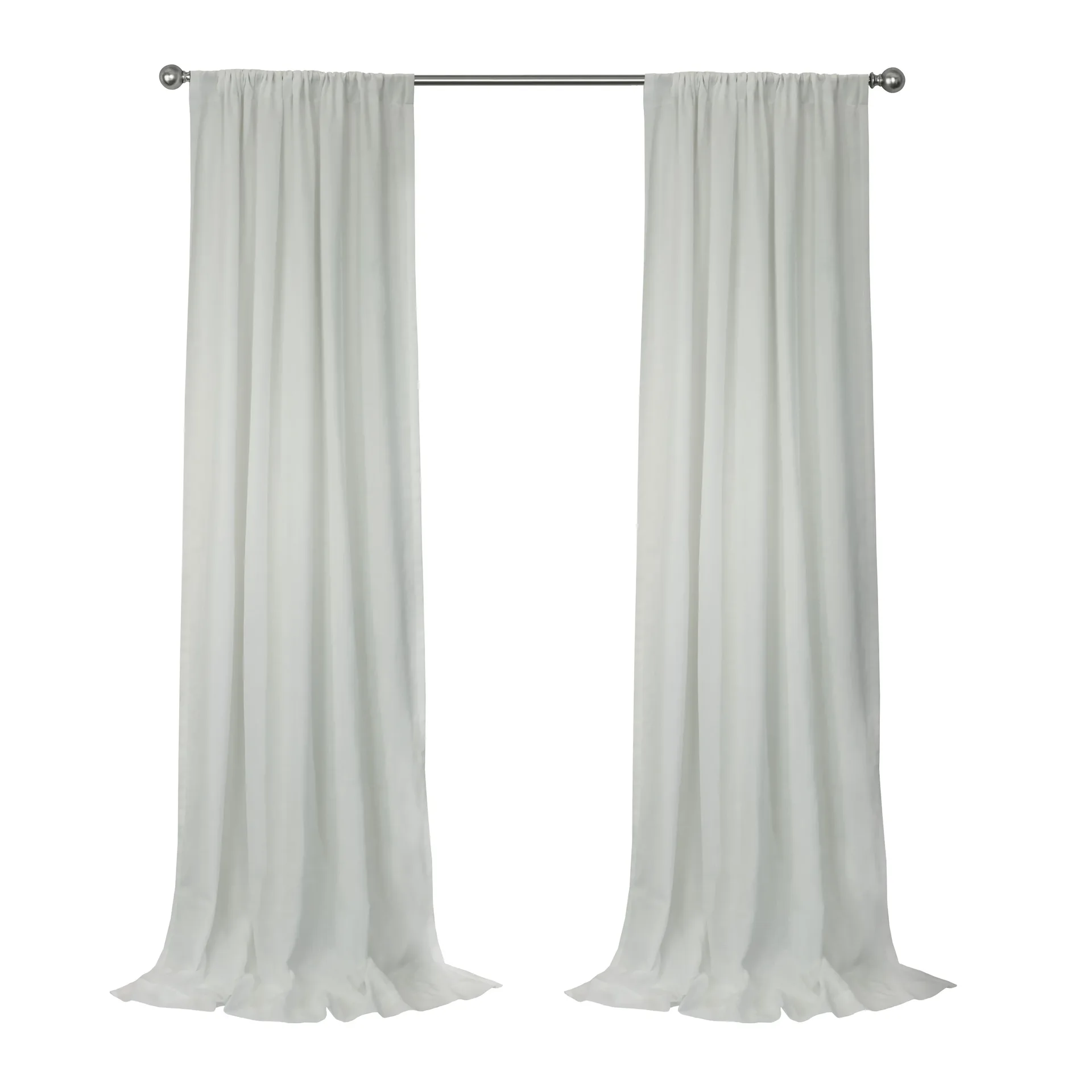 Surrey Solid White Linen Curtain Panel