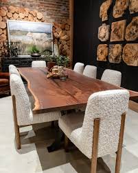 Natural Walnut Live Edge Dining Table