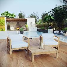 Modway Upland Teak Outdoor Sofa