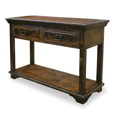 Rustic Distressed Wood Console Table