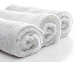 Solid White Cotton Rolled Towels