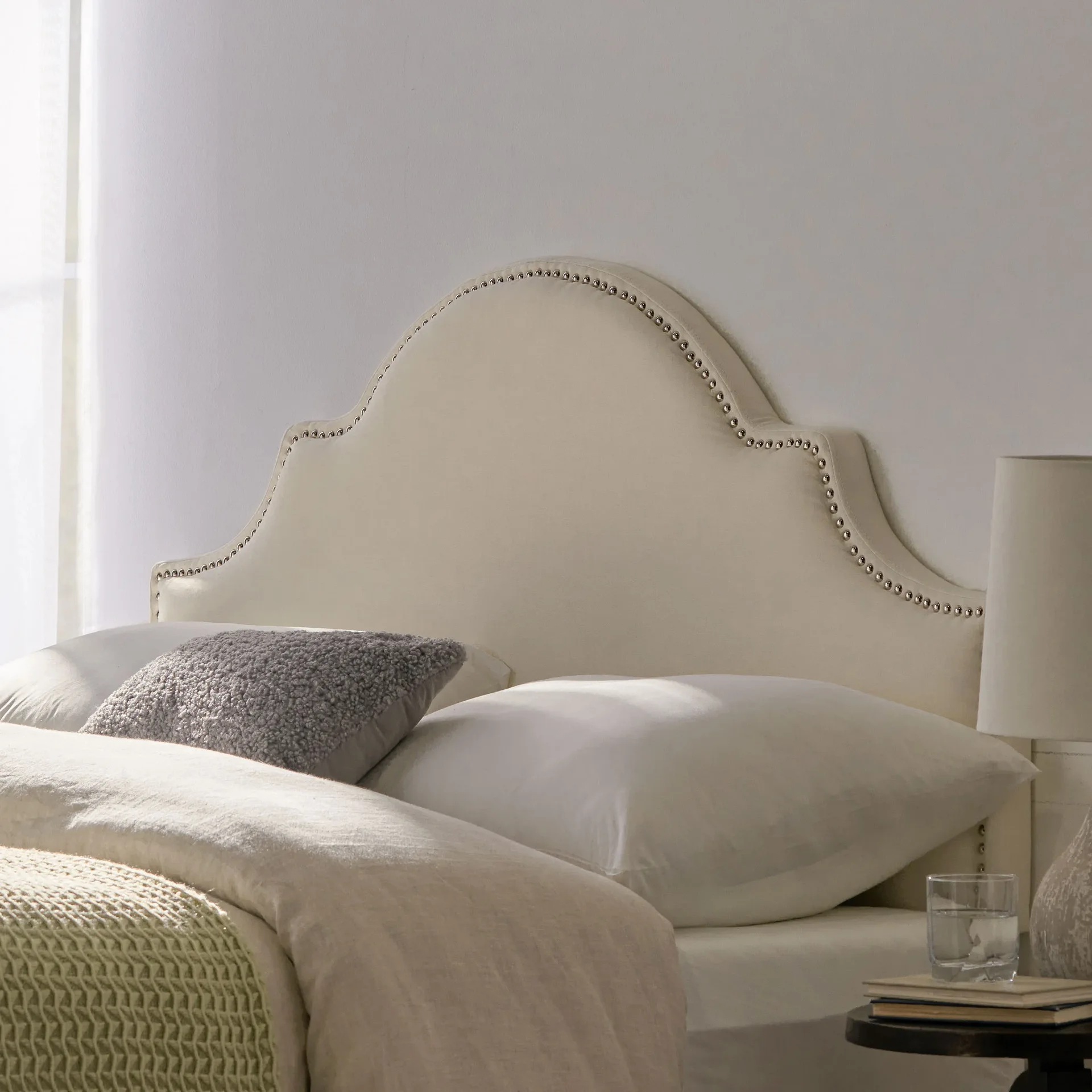 Upholstered Nailhead Trim Headboard