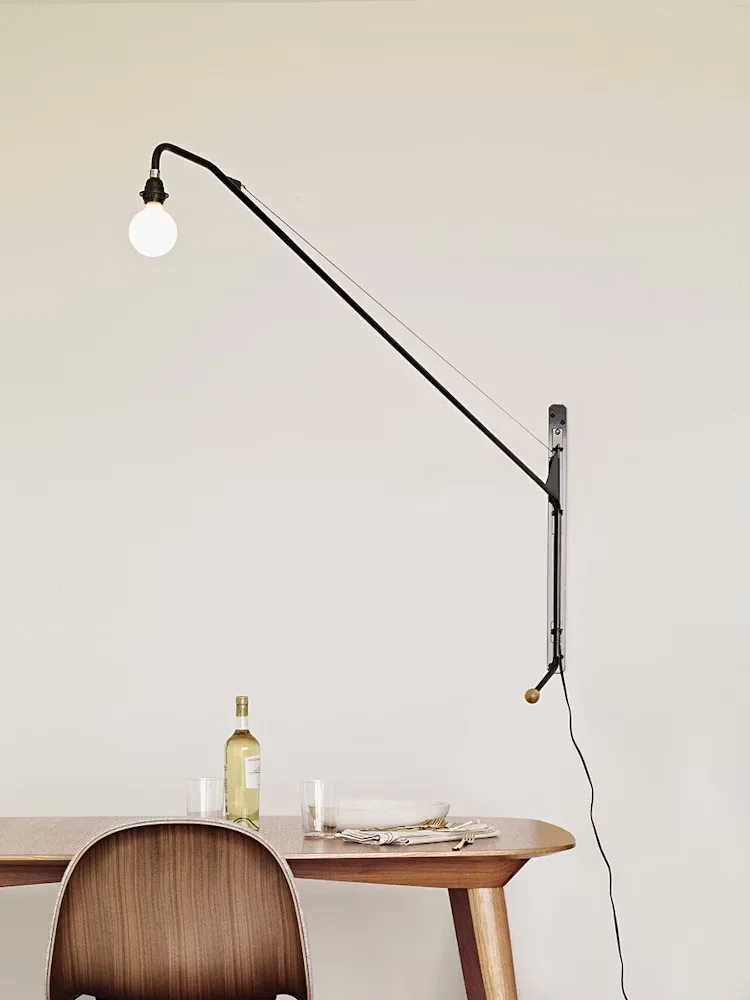 Prouvé Potence Matte Black Swing Arm Wall Lamp