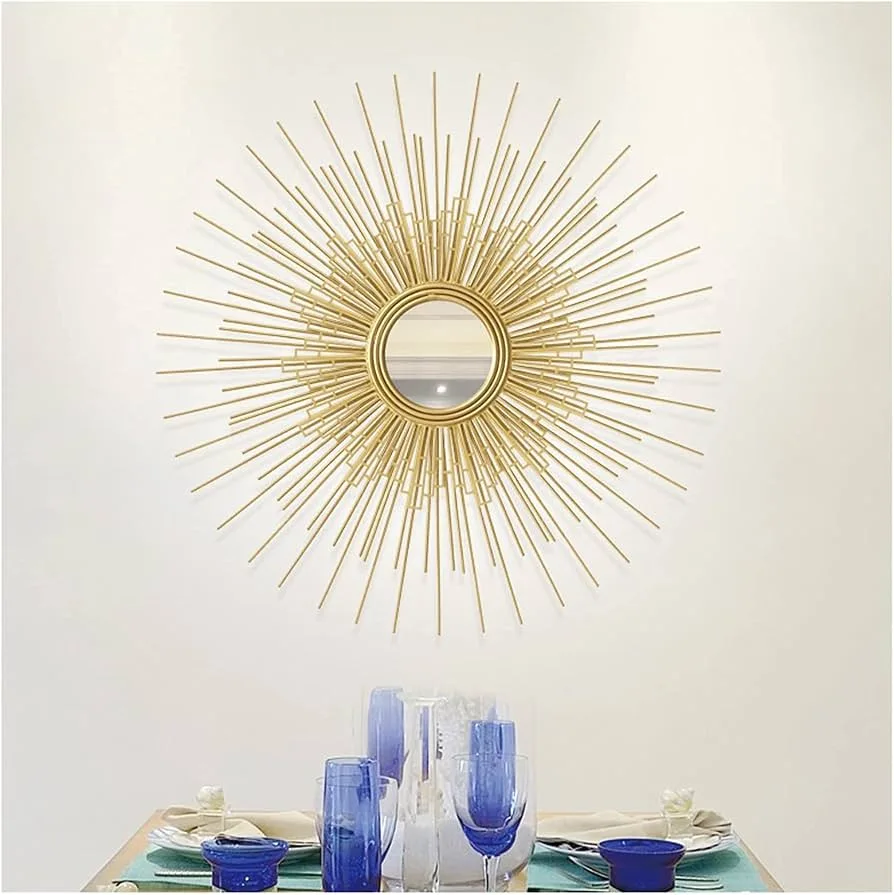Gold Iron Sunburst Mirror