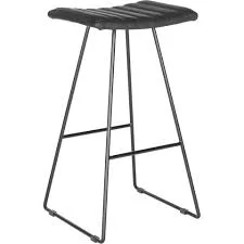 Aldo Ribbed Leather Bar Stool