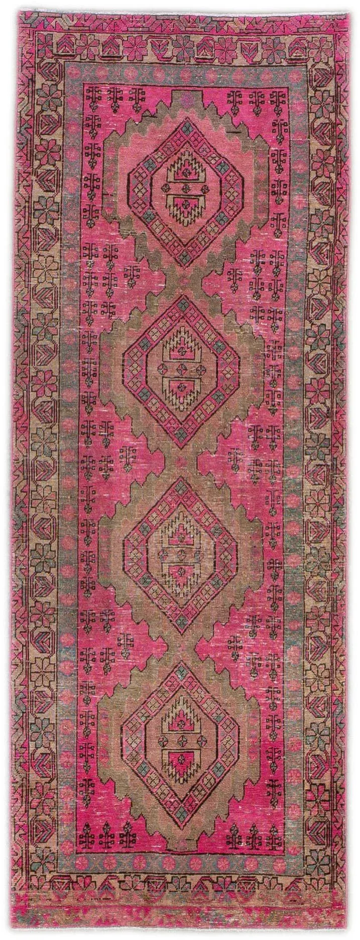 Vintage Pink Wool Area Rug