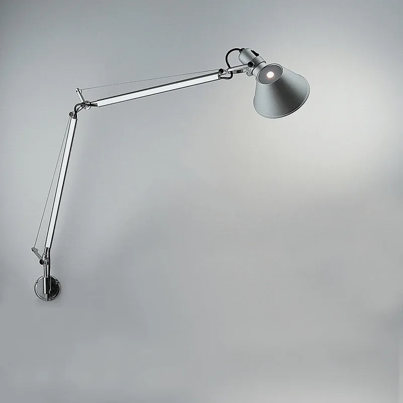 Silver Aluminum Swing Arm Wall Lamp