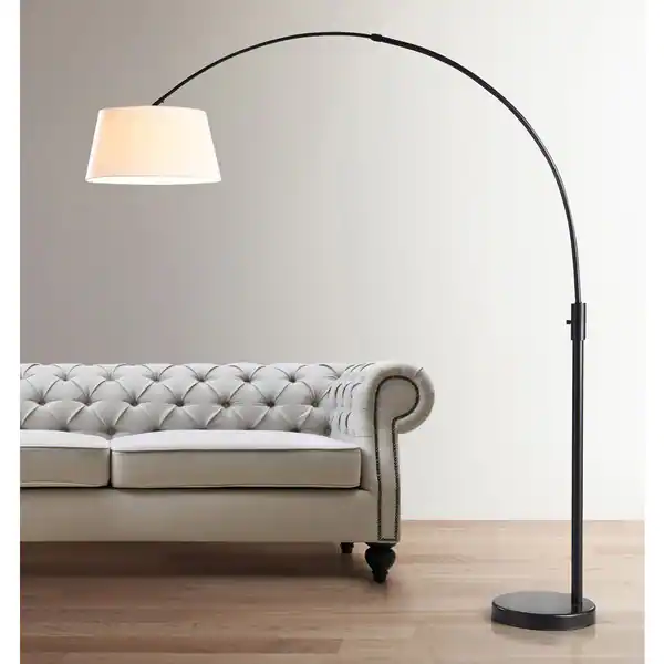 Orbita Matte Black Metal Arc Floor Lamp