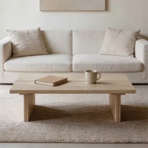 Minimalist Rectangular Wood Coffee Table