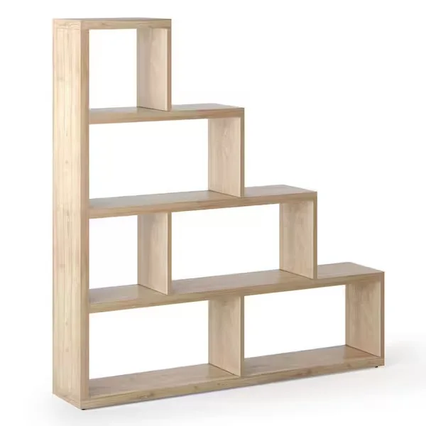 Natural Wood Slanted Bookcase