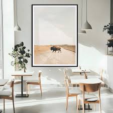 Bison Crossing Framed Wall Art