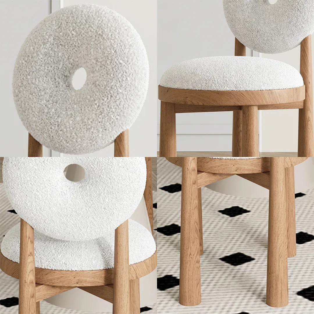 Evelyn Donut Round Boucle Accent Chair