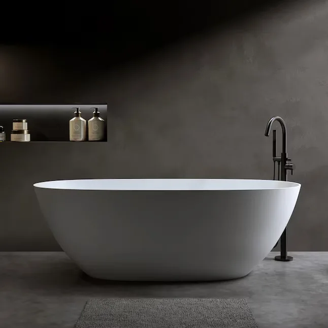 Boyel Living Matte White Oval Freestanding Bathtub