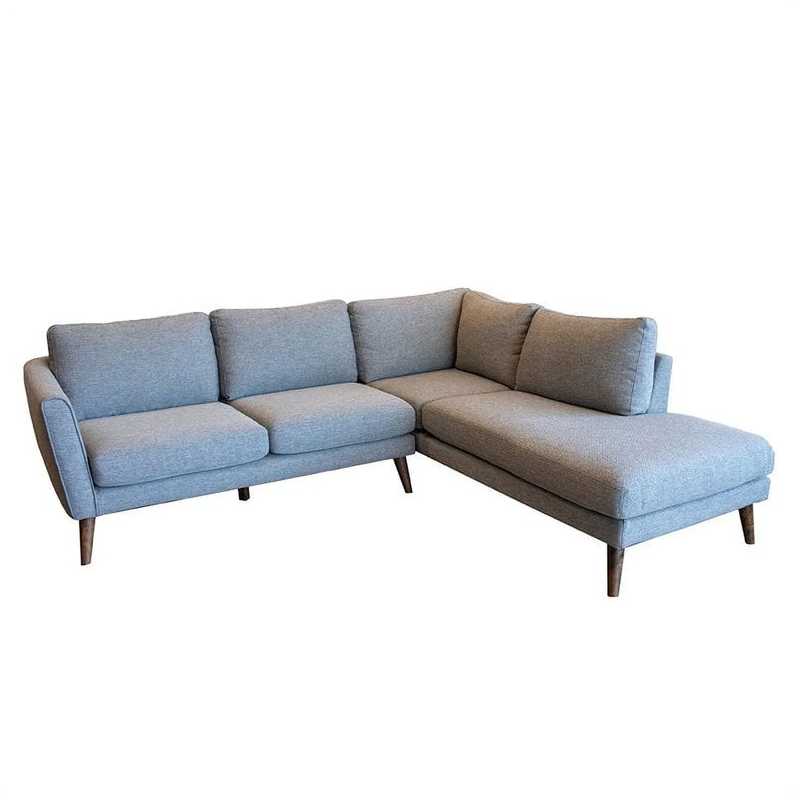 Mid-Century Modern Gray Sectional Sofa