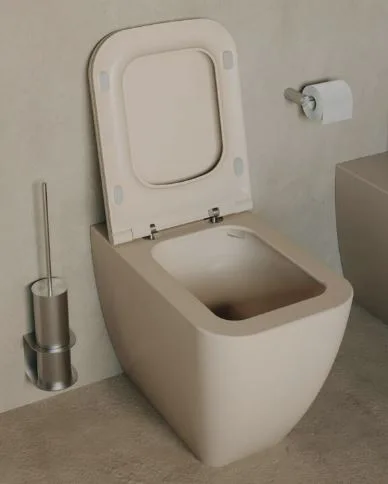 Matte Beige Wall Faced Toilet