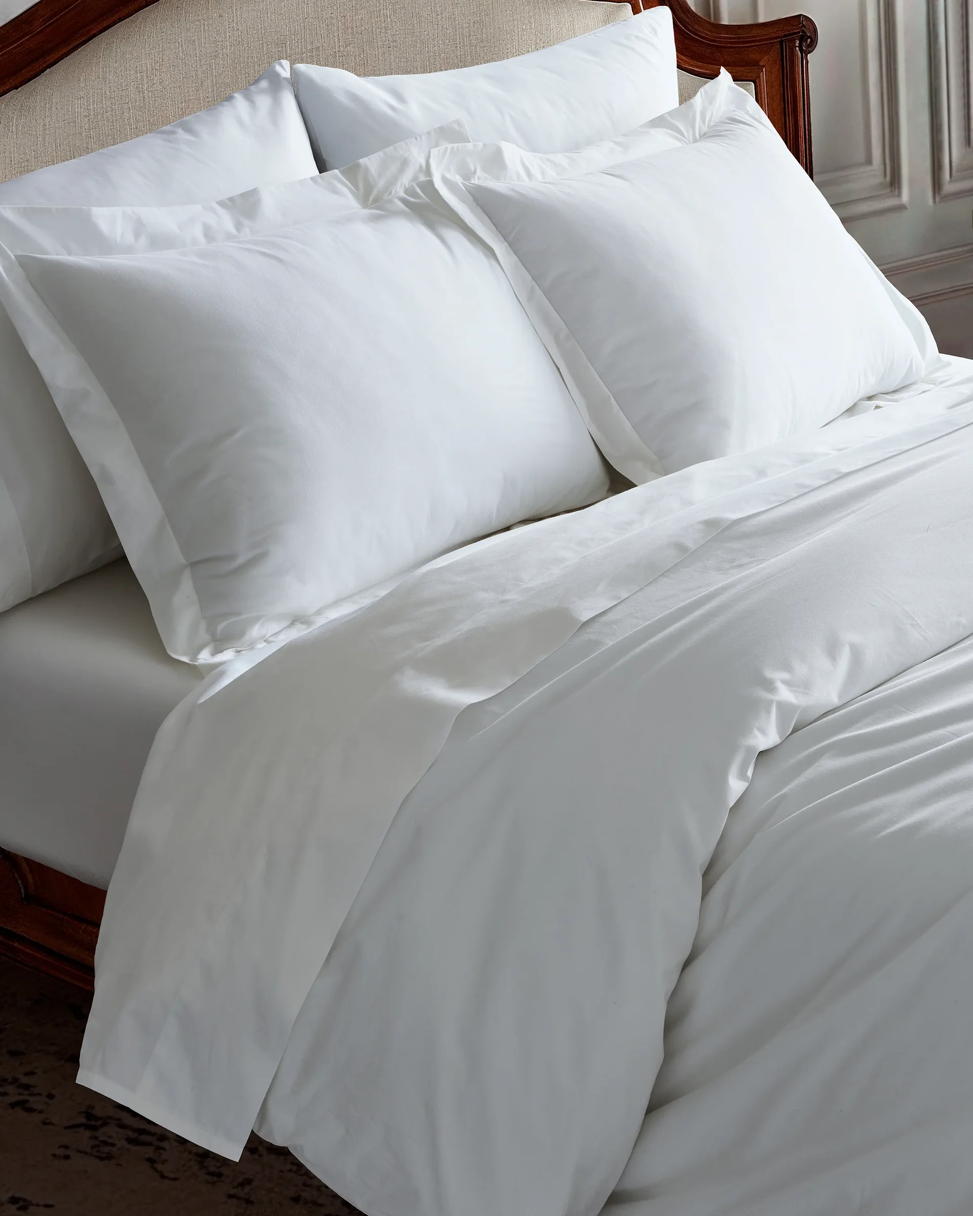Solid White Cotton Bed
