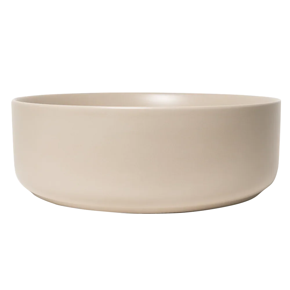 Matte Beige Ceramic Vessel Sink