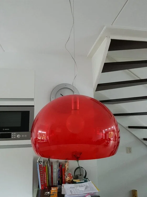 Kartell Flu Red Acrylic Pendant Light