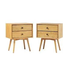 Mid-Century Solid Wood Nightstand
