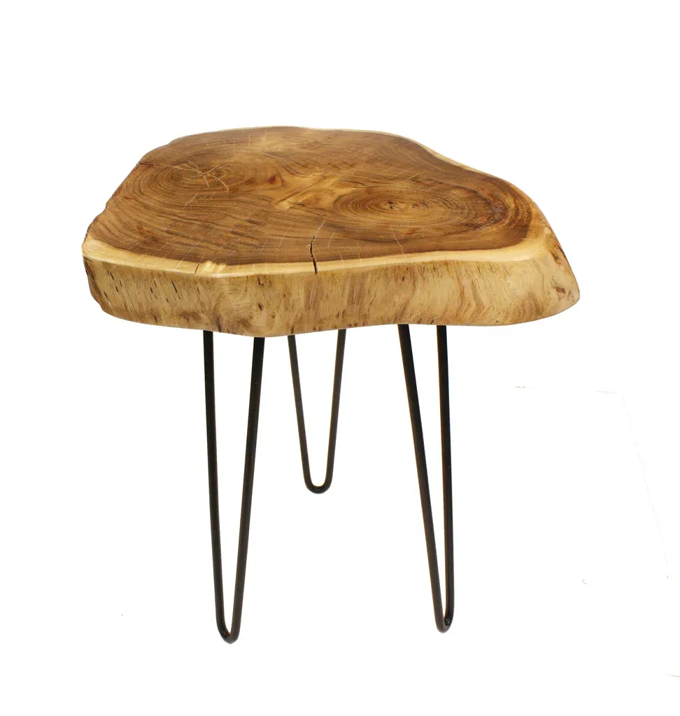 Mountain Woods Natural Wood Live Edge Side Table