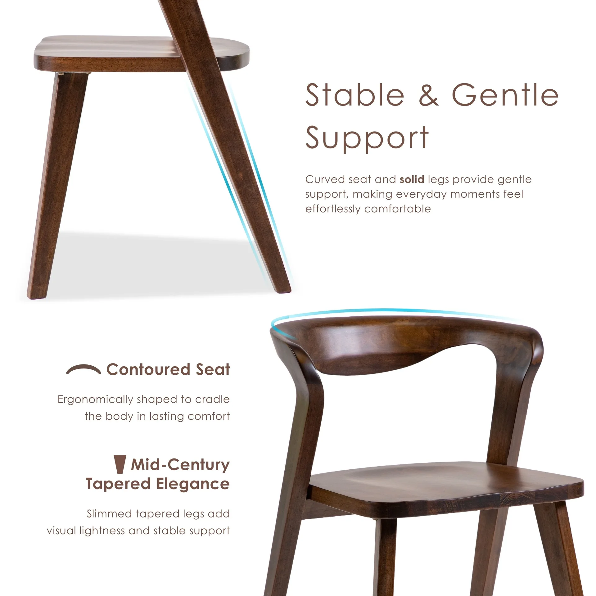 Mid-Century Modern Walnut Dining Chair
