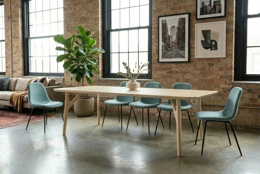 Zamudio Natural Solid Wood Rectangular Dining Table