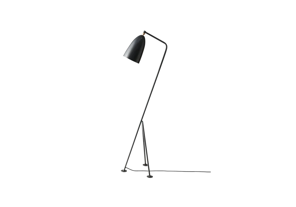 Gräshoppa Gubi Matte Black Metal Floor Lamp