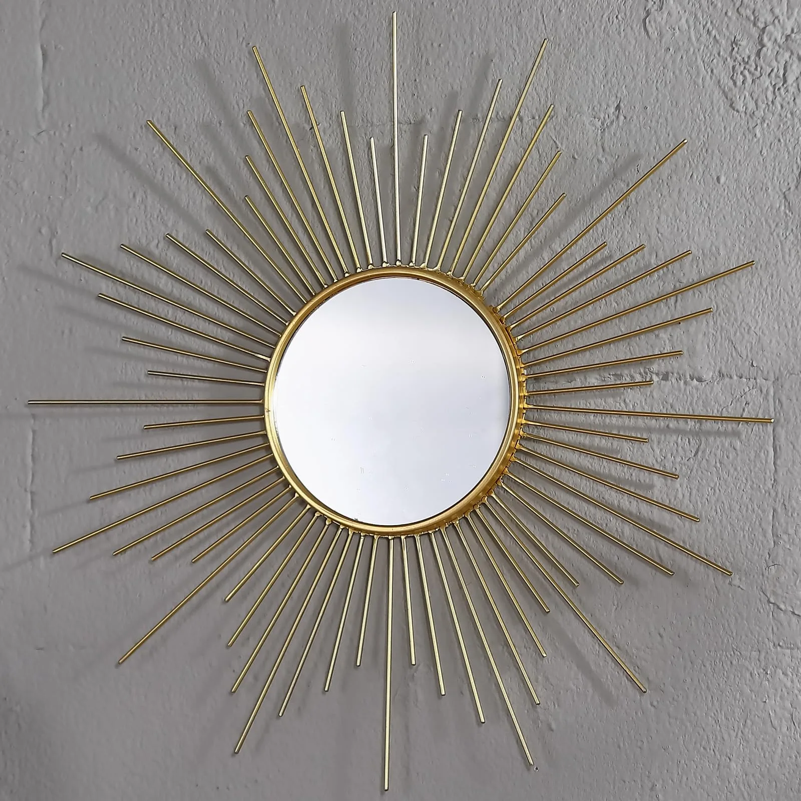 Gold Metal Sunburst Wall Mirror