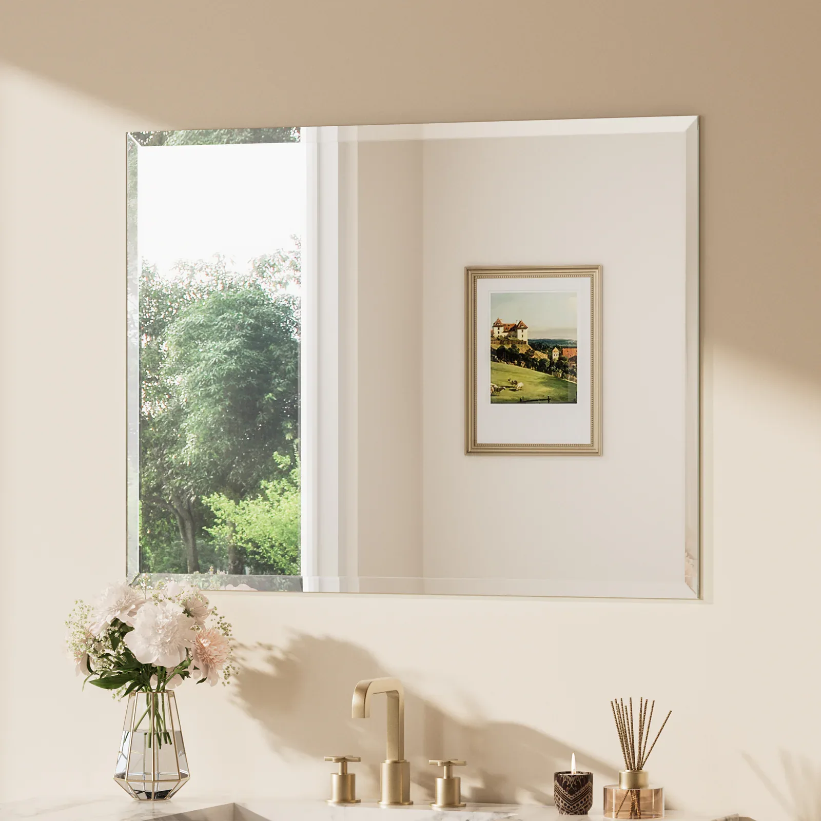 Keonjinn Rectangular Beveled Wall Mirror