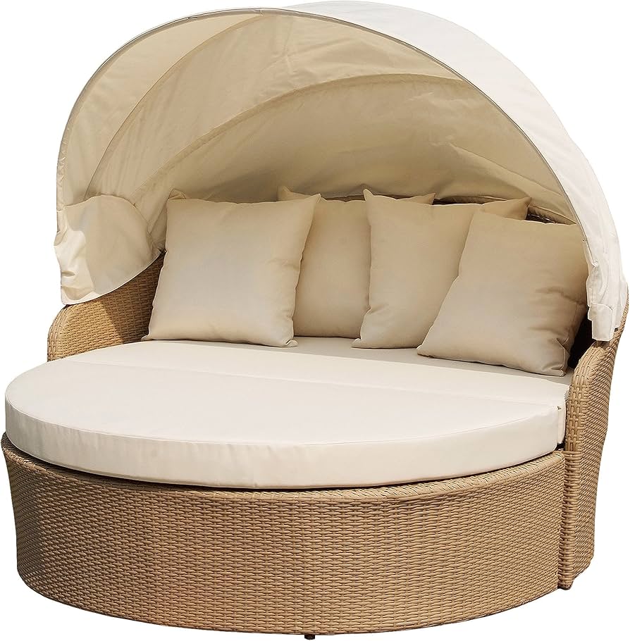 Round Wicker Outdoor Daybed