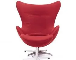 Red Fabric Egg Chair