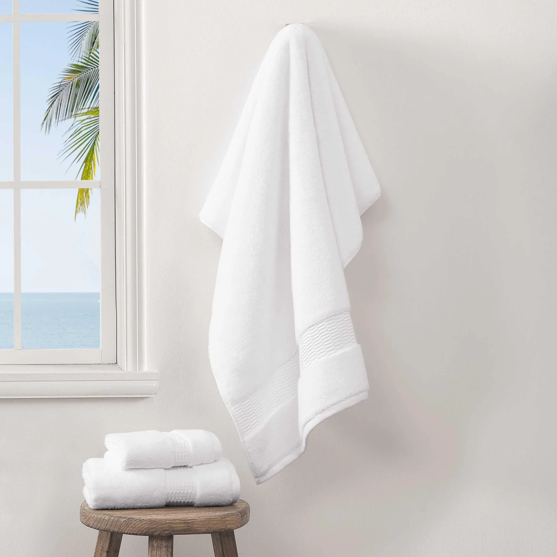 Tommy Bahama White Cotton Bath Towel