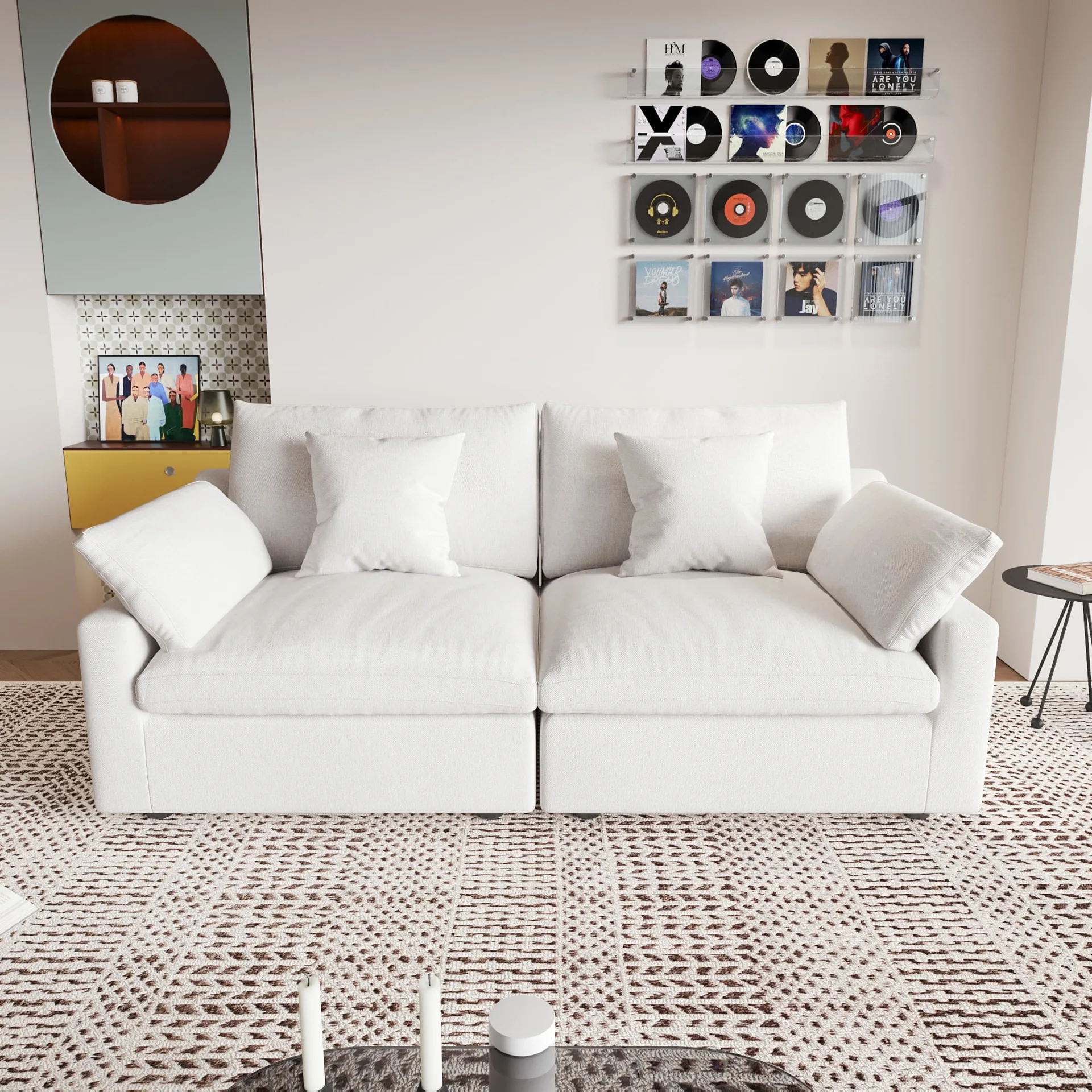 Yalissey White Modular Sectional Sofa
