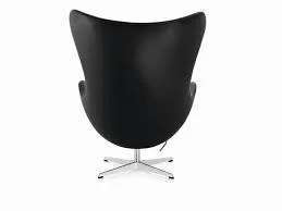 Fritz Hansen Black Leather Egg Chair