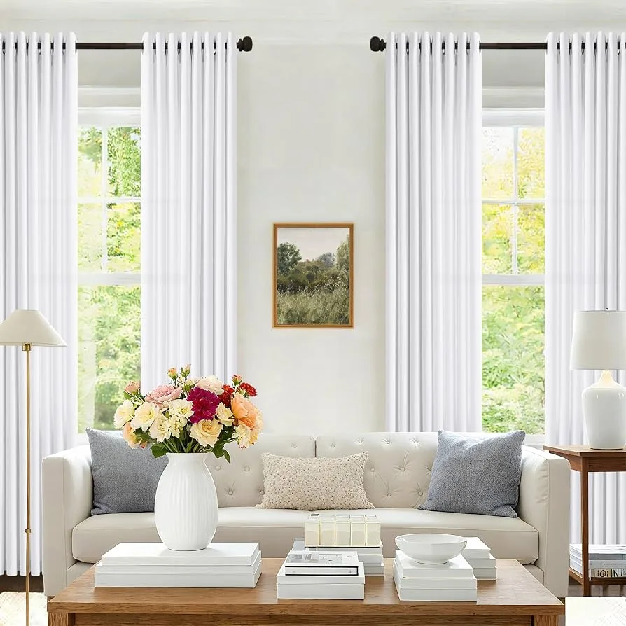 White Linen Curtain Panel