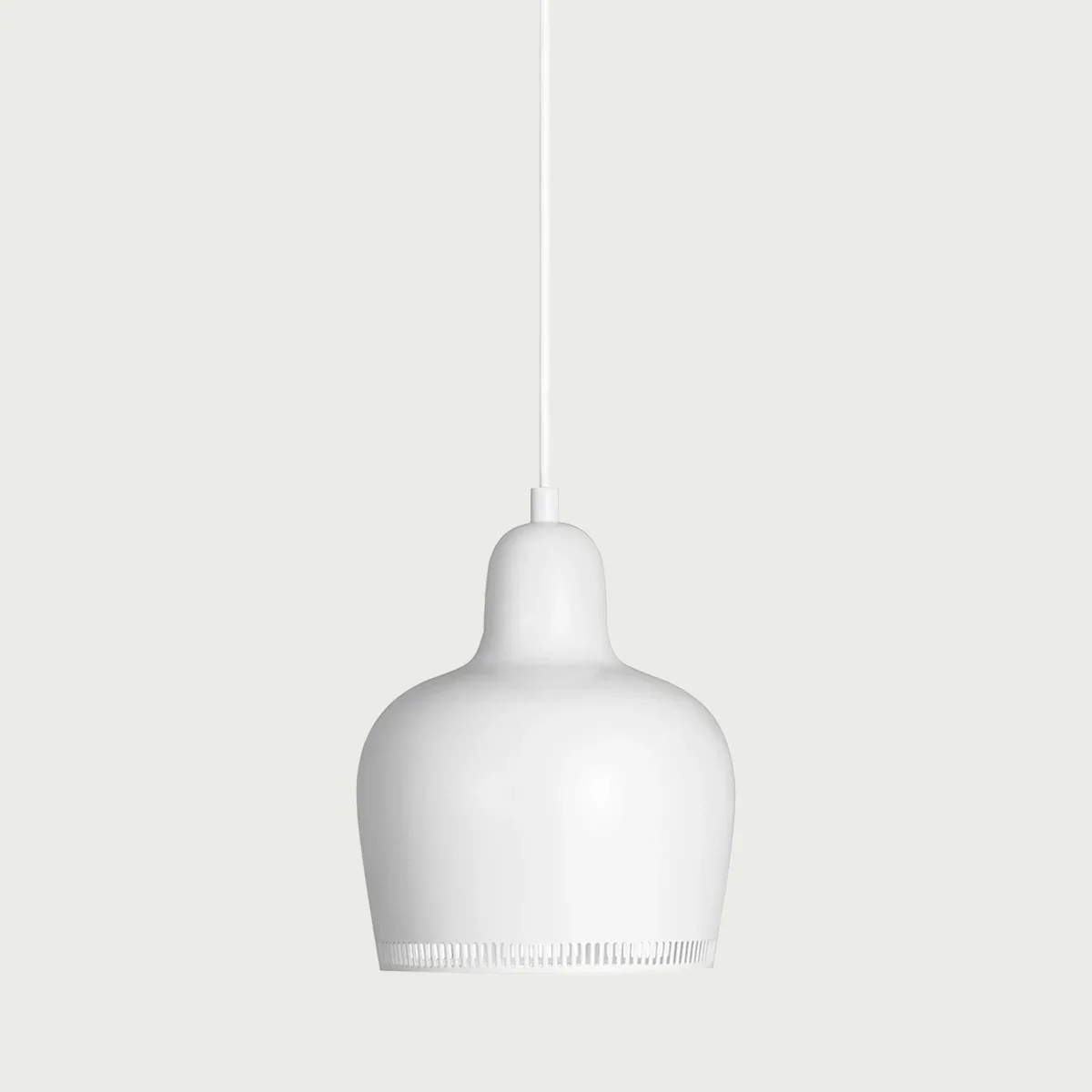 White Painted Steel Pendant Light