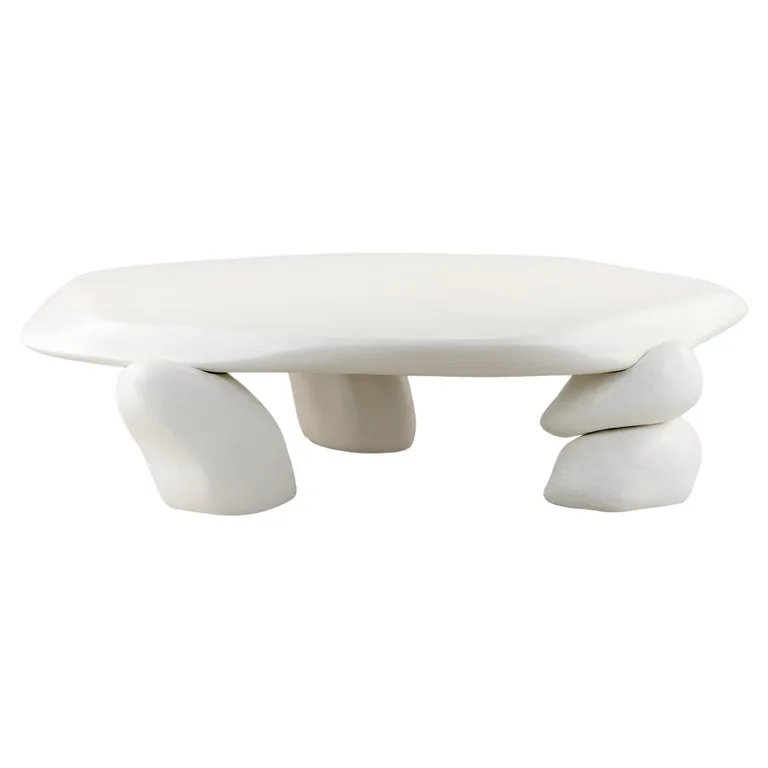Organic Sculptural White Coffee Table
