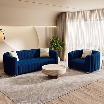 Blue Velvet Modular Sofa
