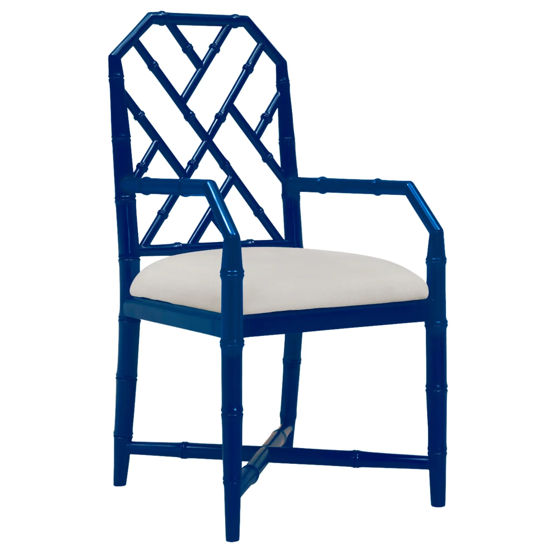 Jardin Faux Bamboo Chinoiserie Lattice Armchair