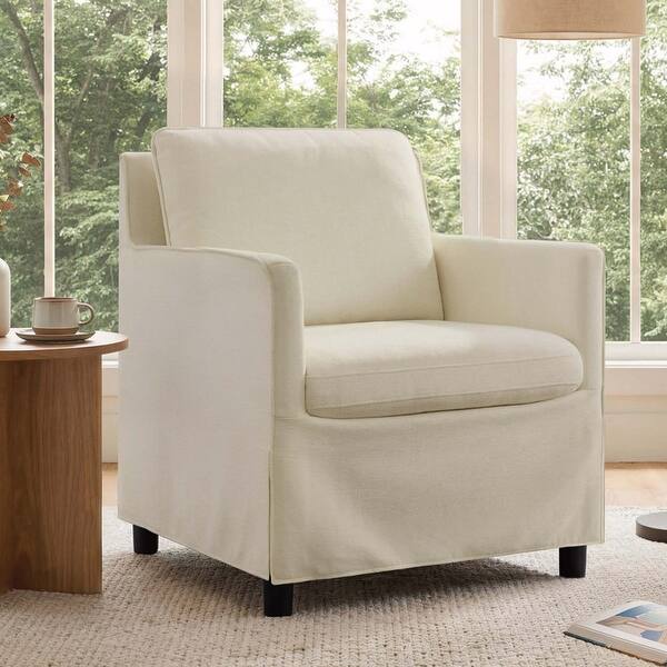 Cream Slipcovered Armchair