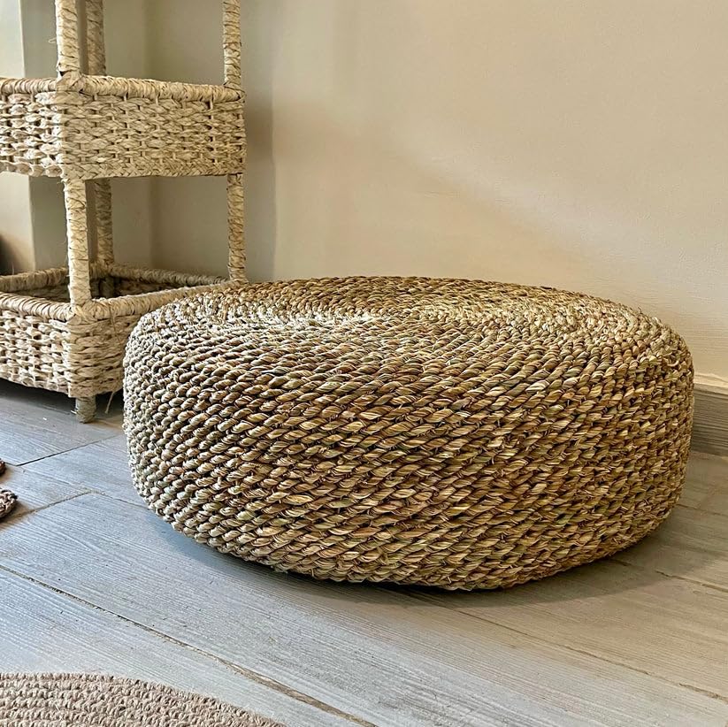 Round Woven Floor Pouf