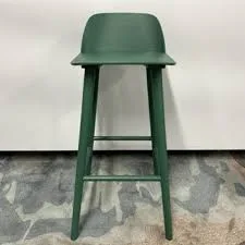 Muuto Nerd Green Lacquered Wood Bar Stool
