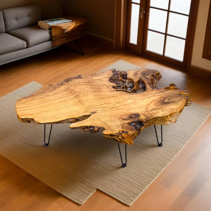 Natural Wood Live Edge Coffee Table