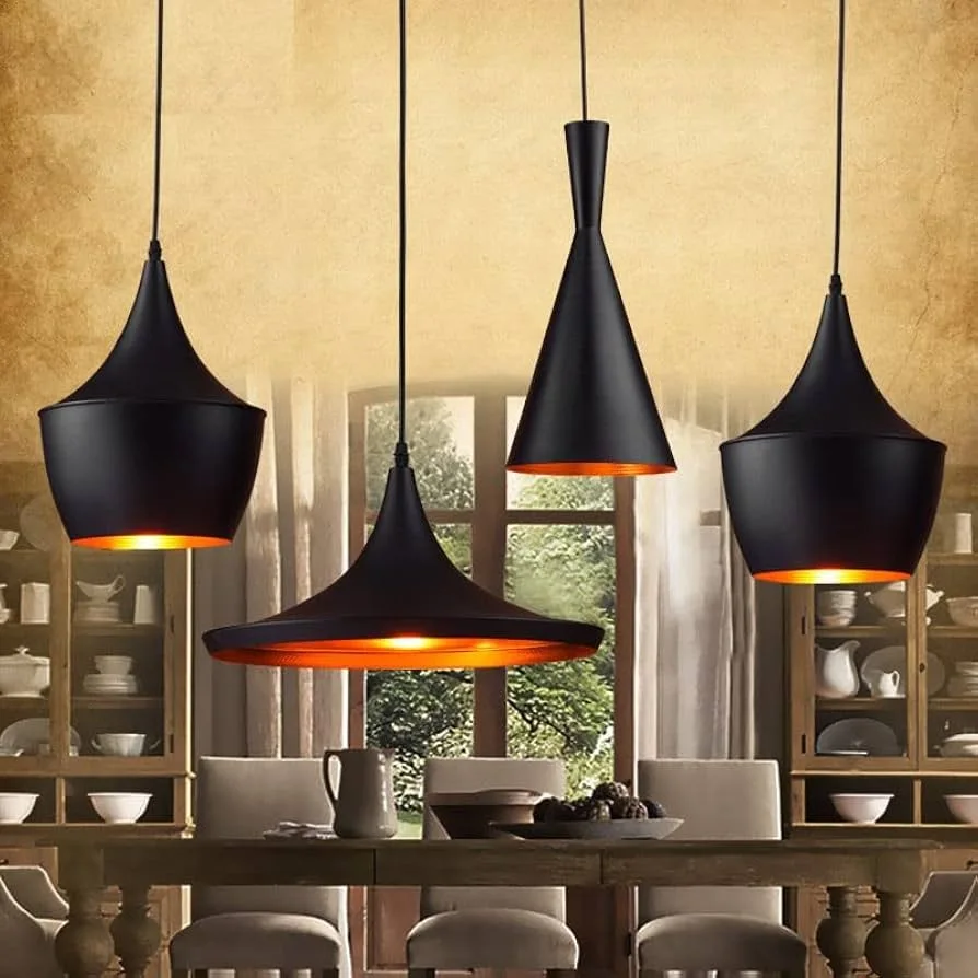 Matte Black Metal Pendant Light