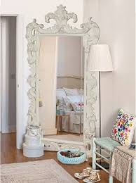 Biscottini Distressed White Ornate Wall Mirror