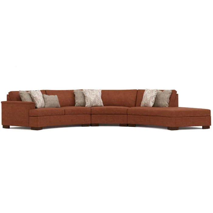 Hayward Curved Fabric Sectional Sofa