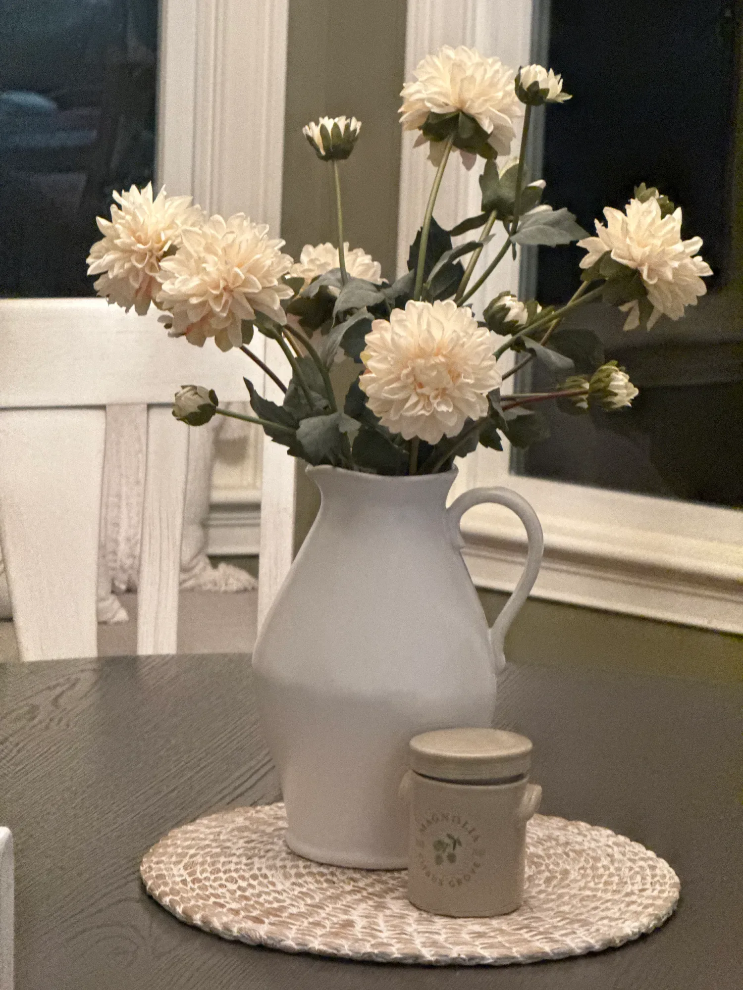 Matte White Ceramic Pitcher Vase