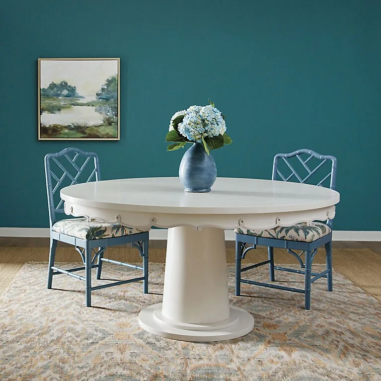 Lucie Round White Wood Dining Table
